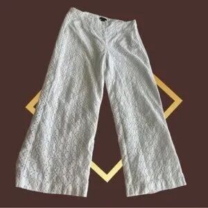 White Lace Wide-Leg Pants